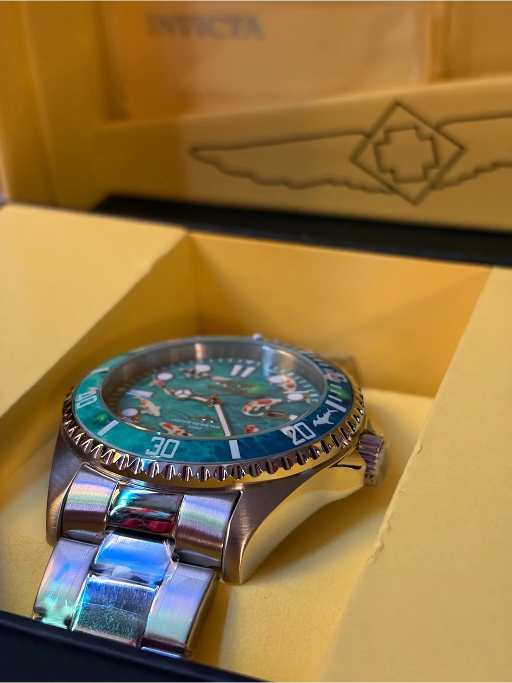 Invicta Pro Diver Visions from Above- Mens 43MM Luxury Koi Fish Pond Peace Watch